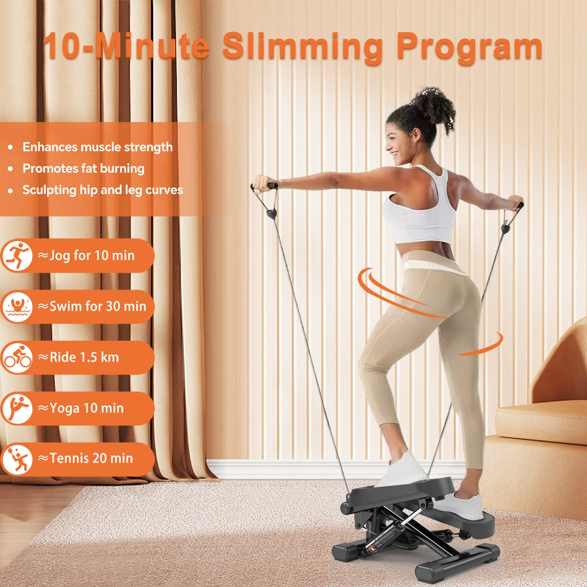 Mini Stepper for Home Office Cardio, Quiet and Compact
