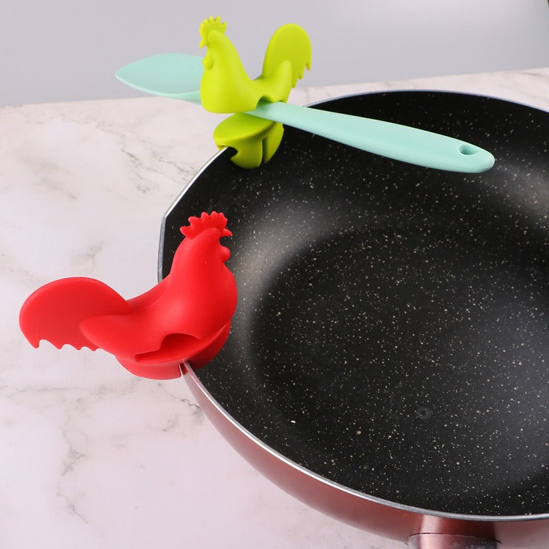 Rooster Pot Clamp Spoon Rest, Spill-Proof Kitchen