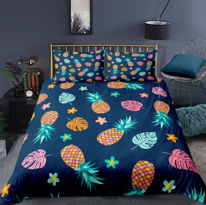Pineapple Quilt Cover Set for Tropical Bedroom Style