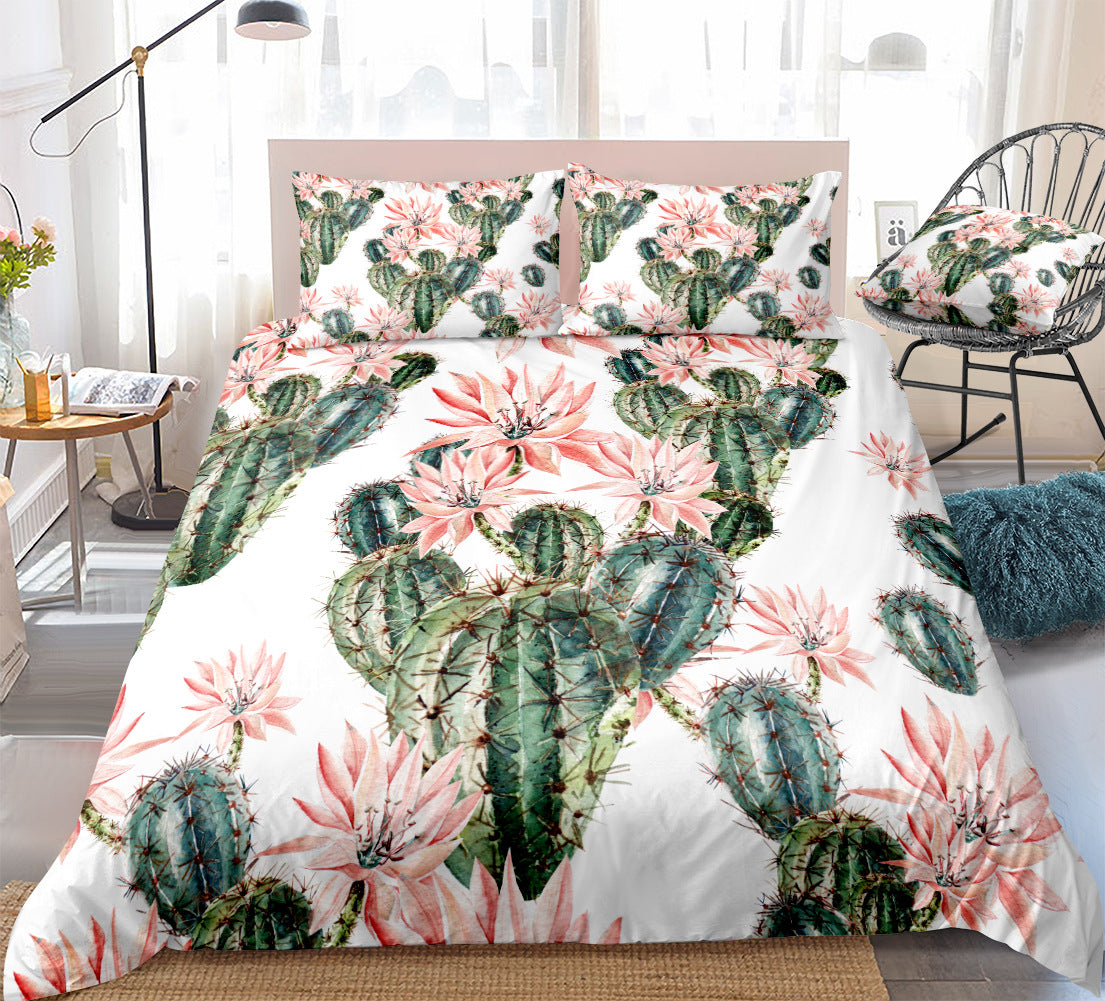 Cactus Succulent Bedding Set for Colorful Bedrooms