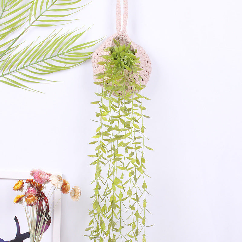 Handwoven Hanging Plant Basket for Space-Saving Wall Decor