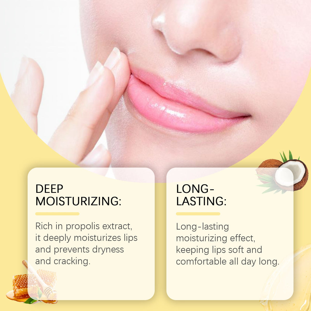 Honey Lip Balm for Dry Lips That Stays Non-Greasy All Day