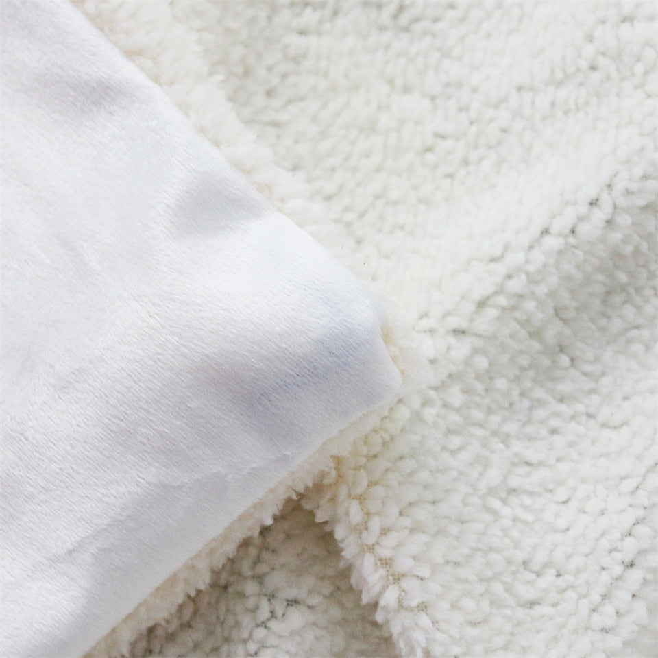 Hooded Blanket with Sherpa Lining, Wearable Crest Print