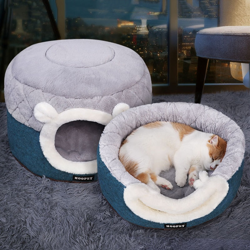 Enclosed Cat Bed House for Warm, Secure Indoor Naps