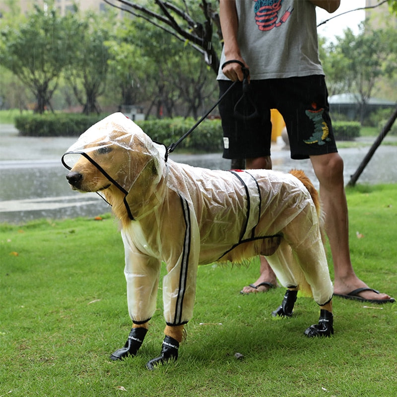 Large Dog Raincoat for Full-Body Waterproof Protection