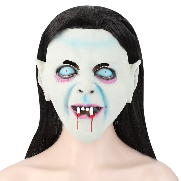 Horror Latex Mask with Wig Hair for Halloween Parties