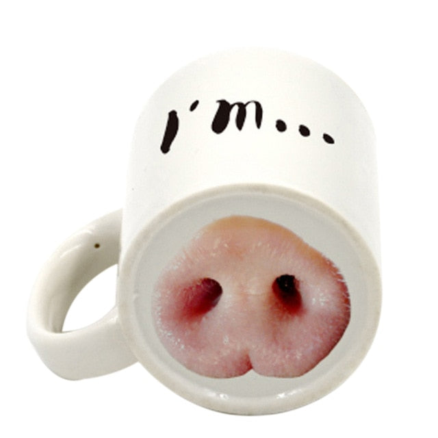 Pig Nose Mug: Funny Snout Coffee Cup Gift for Friends