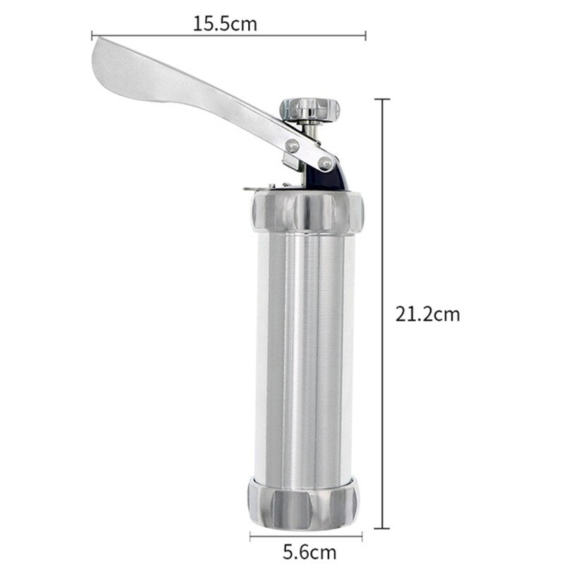 Stainless Steel Cookie Press Set: 20 Discs, 4 Nozzles