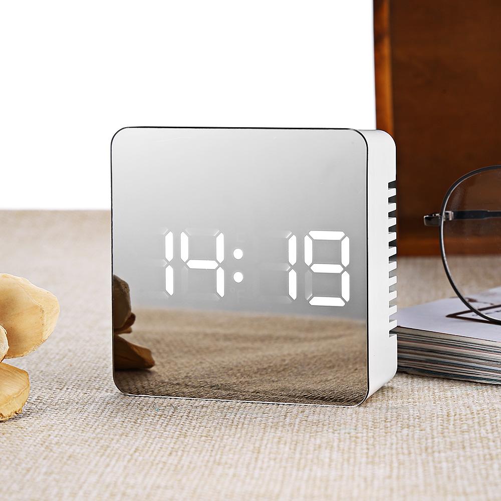 Mirror LED Alarm Clock With Clear Nighttime Display