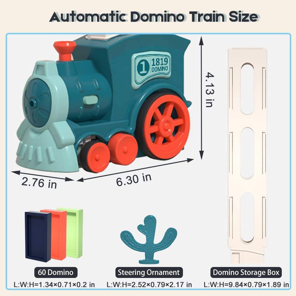 Automatic Domino Train Toy for Colorful Chain Reactions