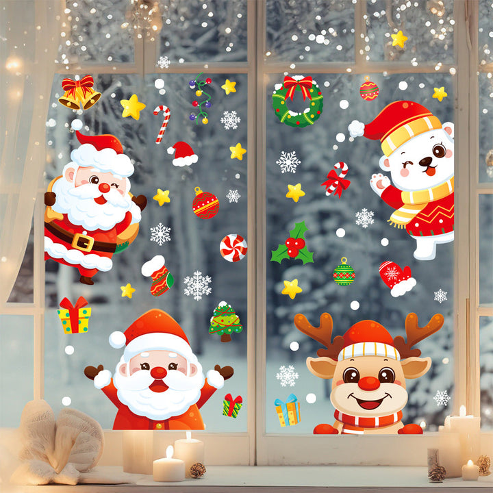 Christmas Window Stickers Static Cling Glass Decor Set