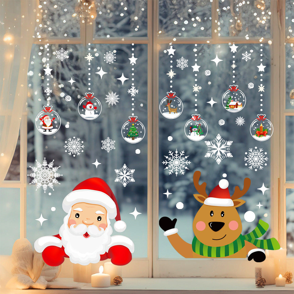 Christmas Window Stickers Static Cling Glass Decor Set