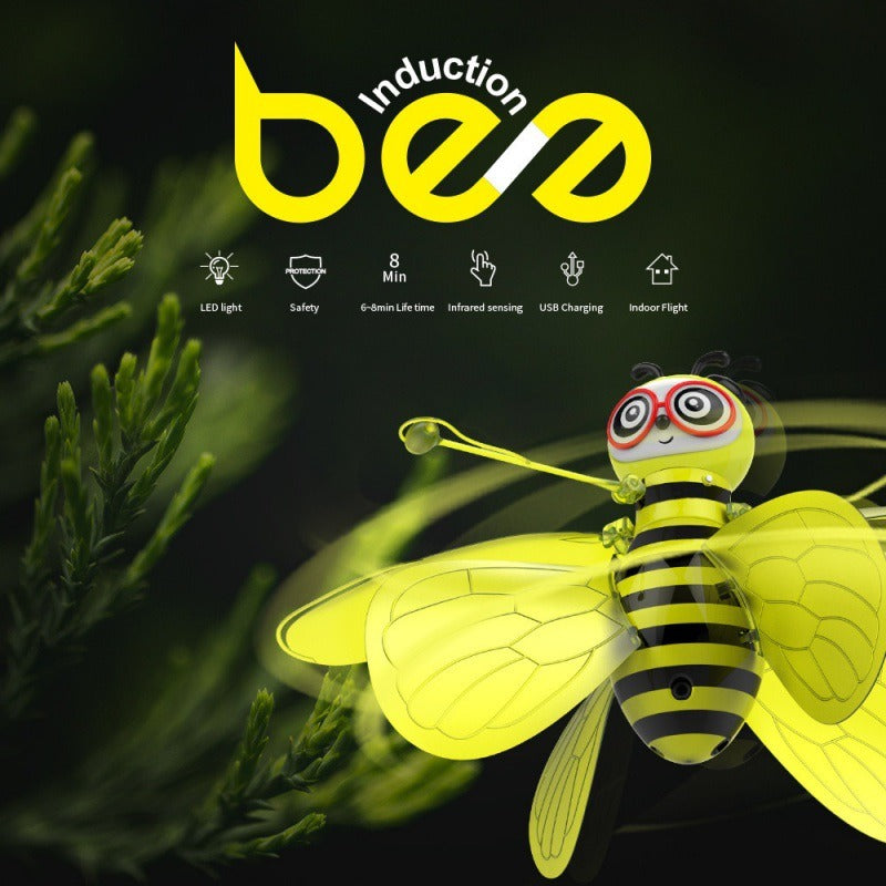 Flying Bee Toy with Hand-Sensing Indoor LED Flight