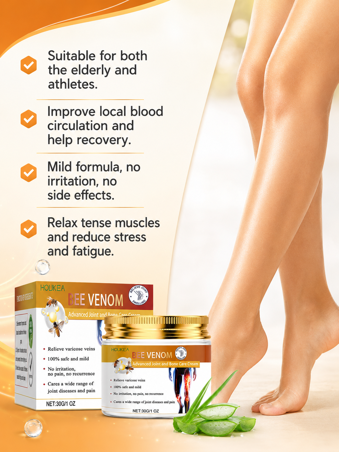Bee Venom Leg Care Cream For Legs