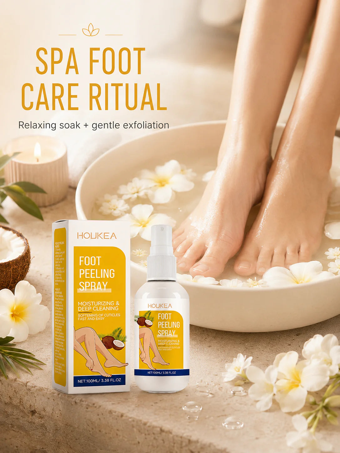 Houkea Foot Peeling Spray — Exfoliate & Moisturize