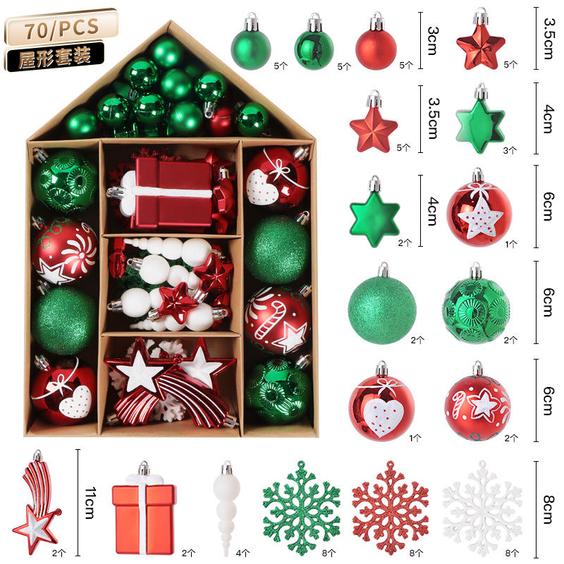 70-Piece Christmas Ornament Set for a Full Tree Display