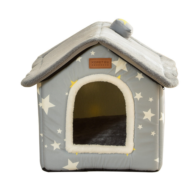 Washable Pet Cat & Dog Nest Bed for Cozy Indoor Sleep