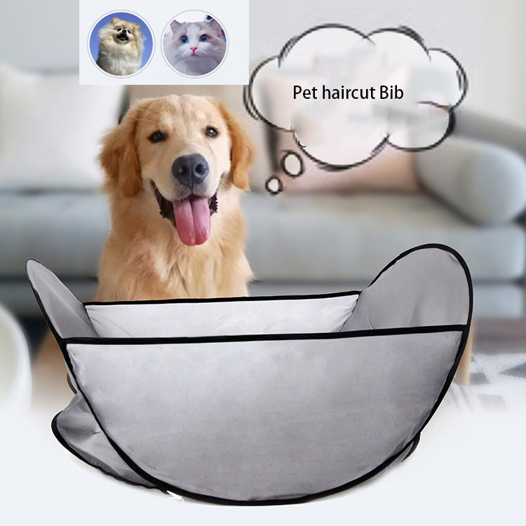 Pet Grooming Bib That Traps Loose Hair Mess