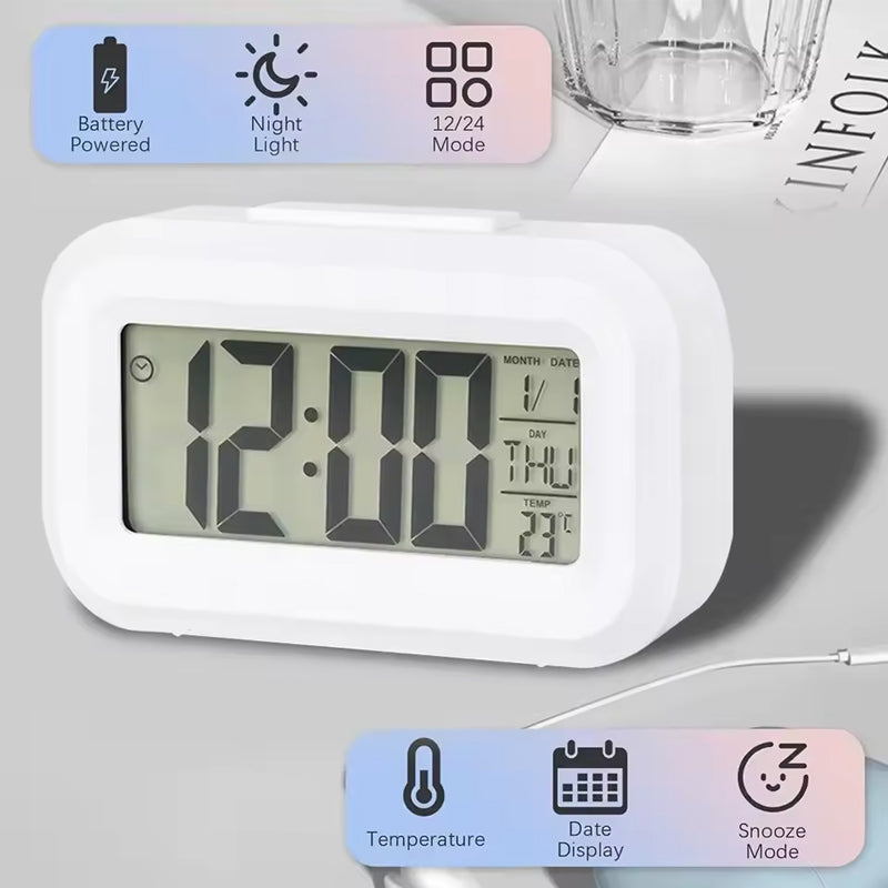 Digital LED Alarm Clock with Calendar & Temperature