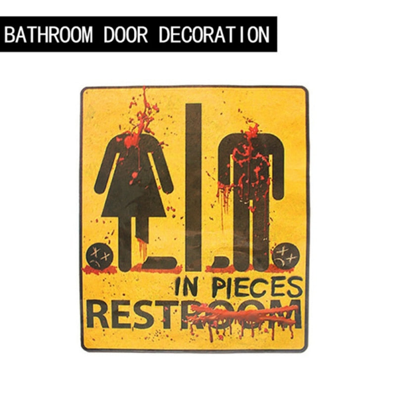 Halloween Bathroom Wall Sticker Horror Door Decor