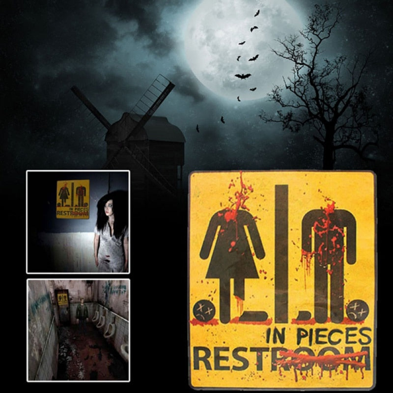 Halloween Bathroom Wall Sticker Horror Door Decor