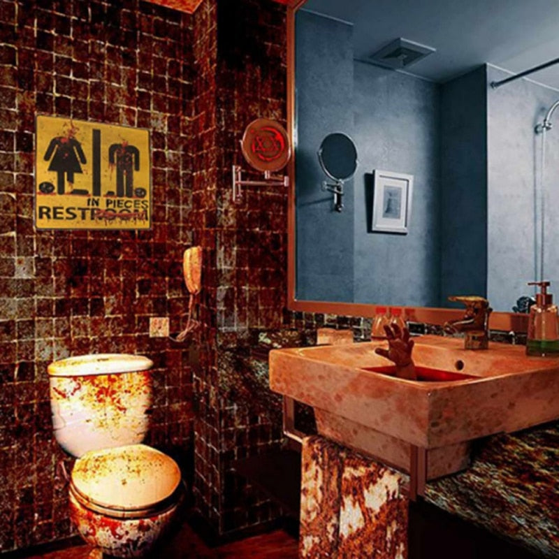 Halloween Bathroom Wall Sticker Horror Door Decor