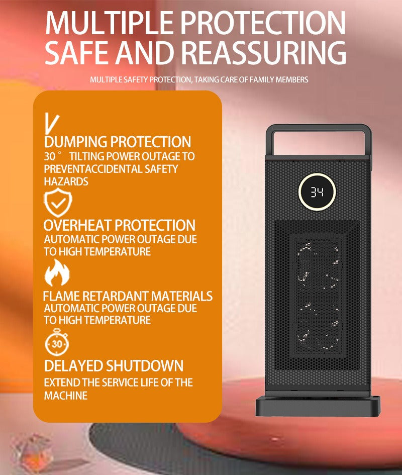 Ceramic Space Heater with Tip-Over & Overheat Protection