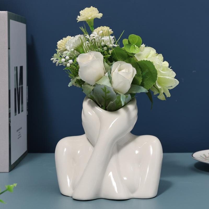 Human Shape Ceramic Vase for Gallery-Worthy Home Decor