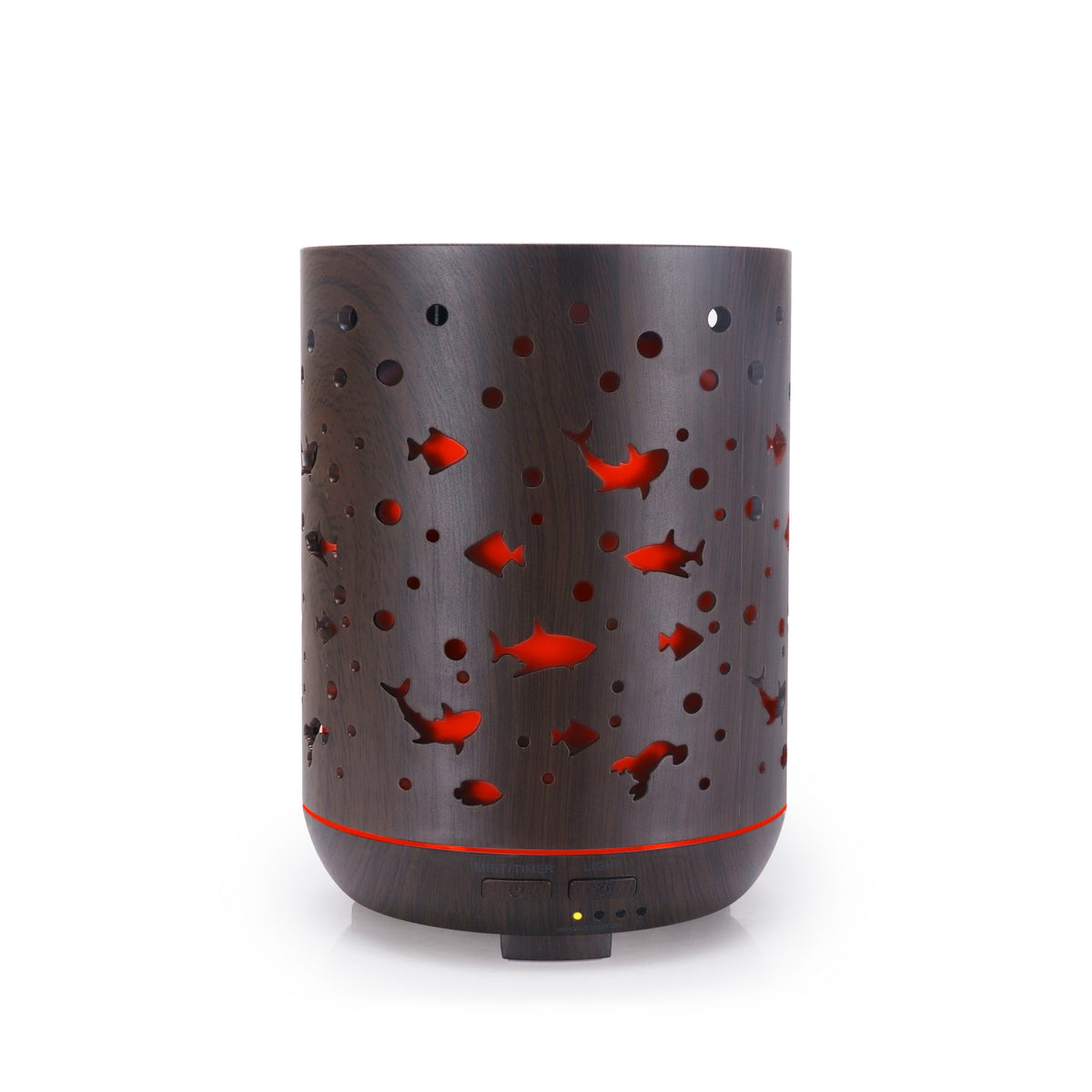 Ocean Wood Grain Aroma Diffuser with Teal Shark Glow