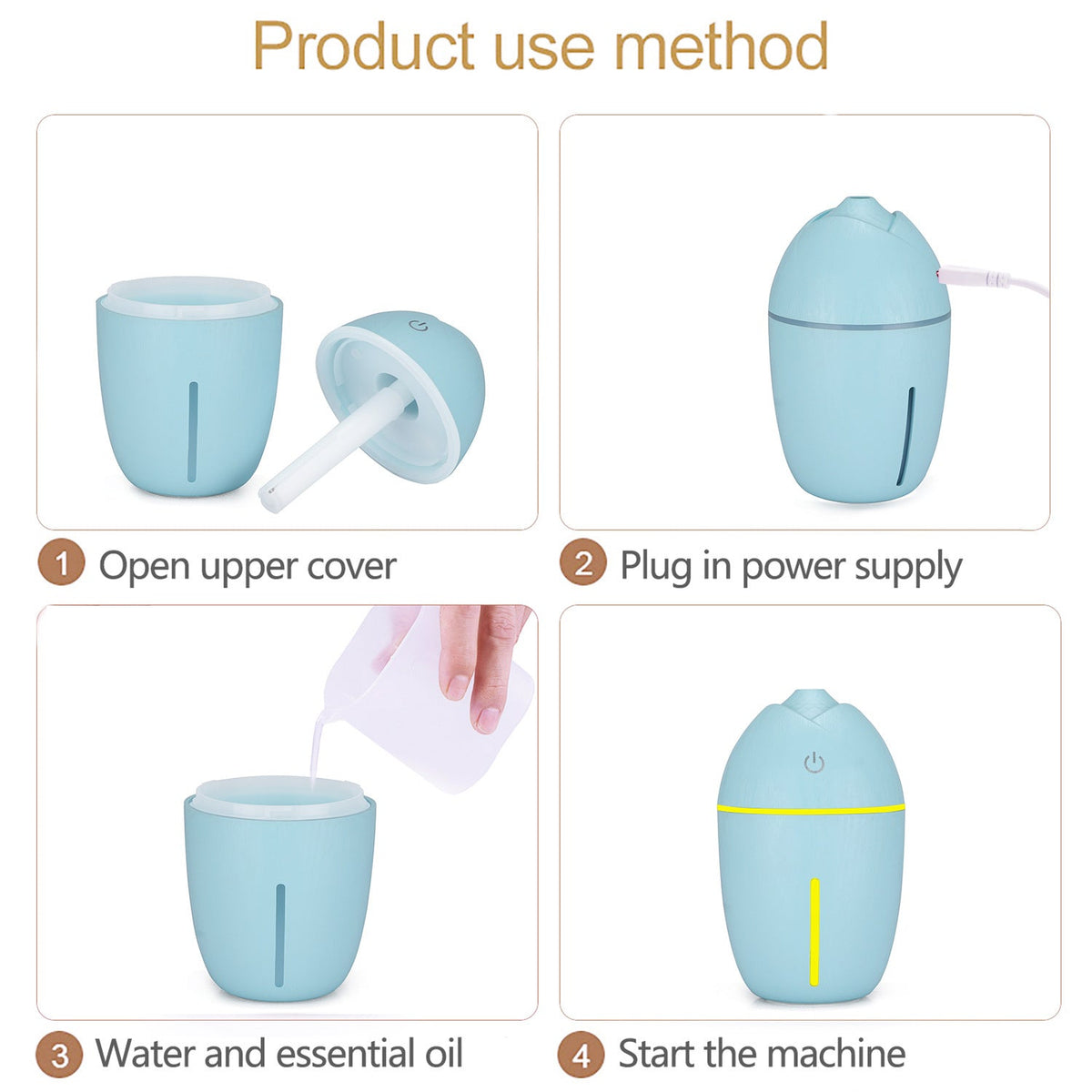 Compact USB Humidifier for Desk, Car and Bedroom Air