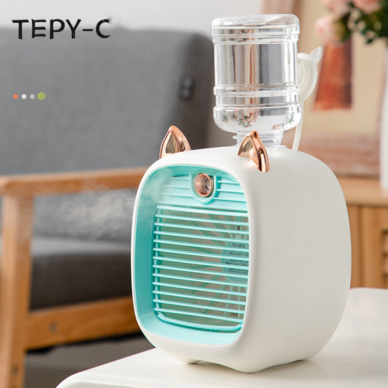 Mini Desktop Fan with Mist Spray, USB Portable Cooler