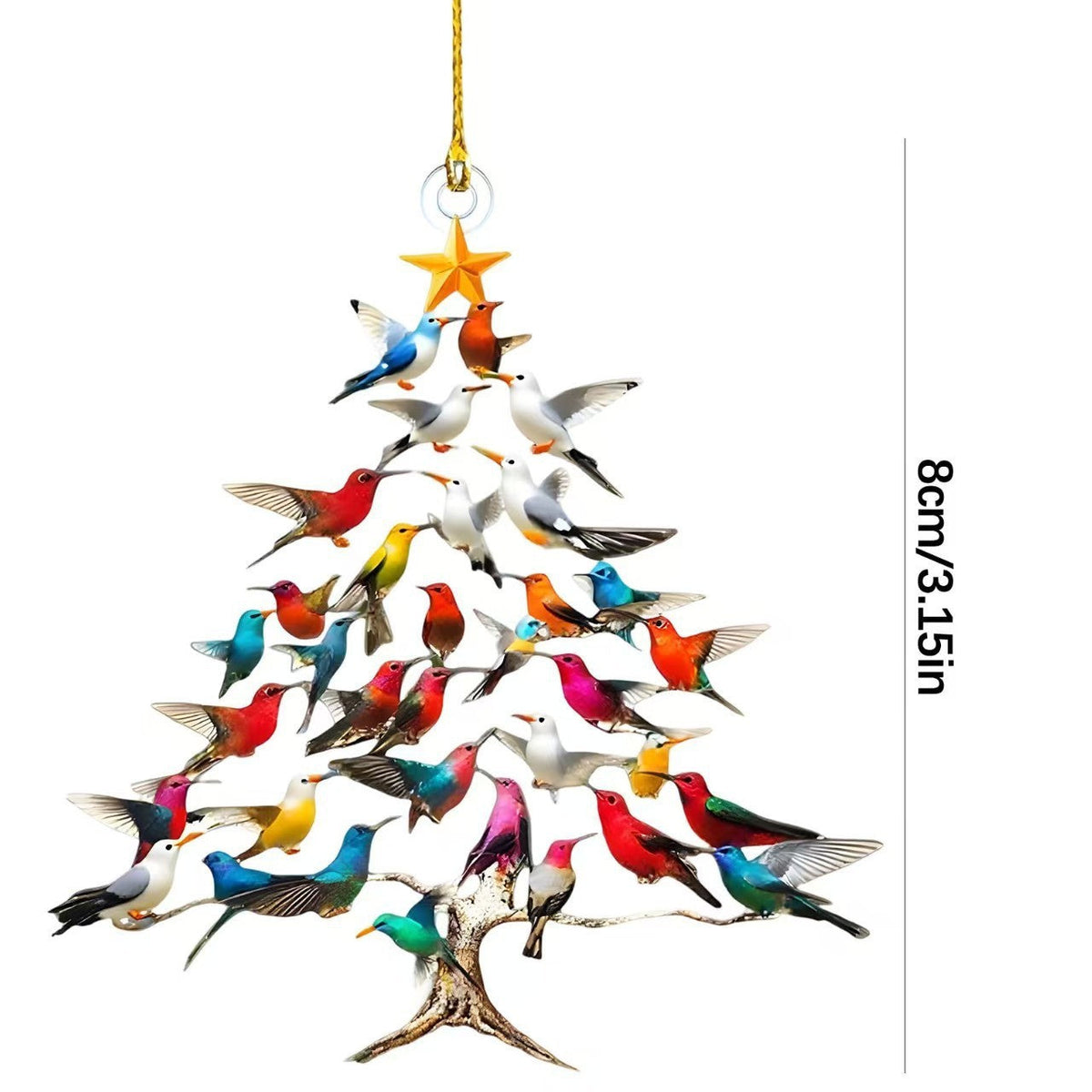 Hummingbird Christmas Ornament Colorful Tree Focal Point