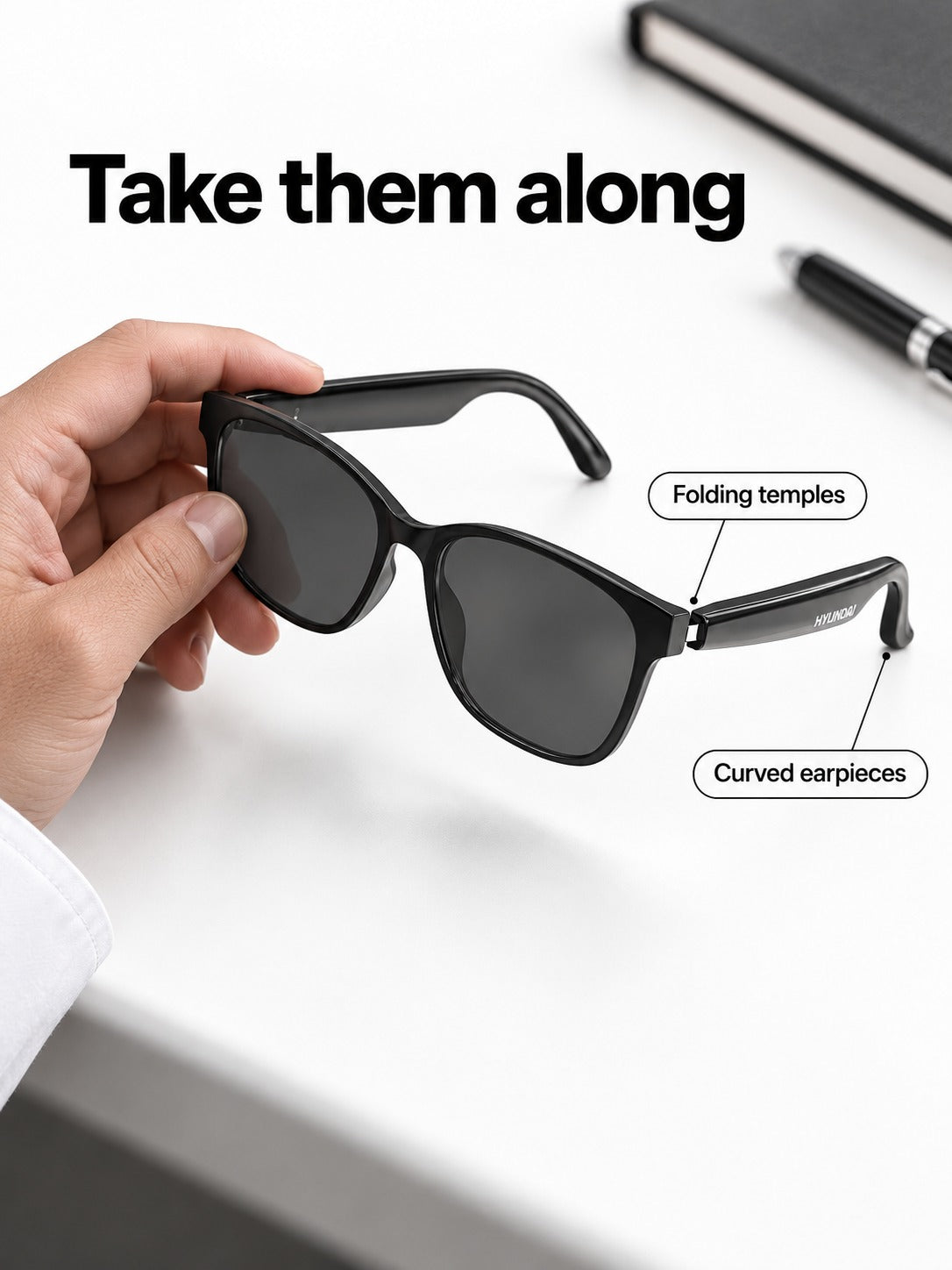 AI Translation Bluetooth Glasses with Open-Ear Audio
