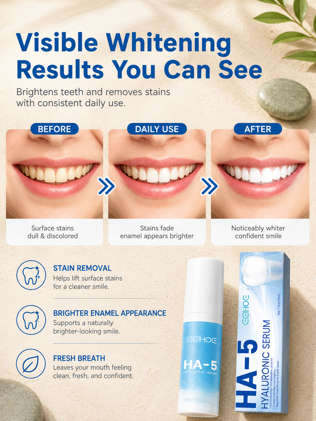 Whitening Toothpaste — Hyaluronic Deep Clean & Stain Removal