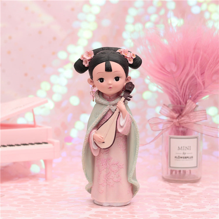 Court Style Girl Ornaments Decor for Whimsical Gifts