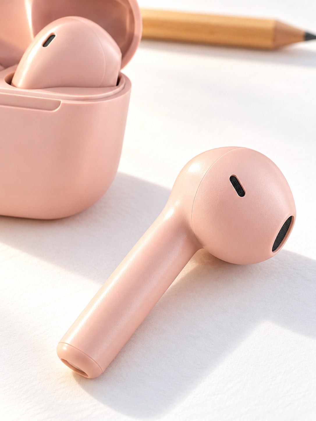 Pink Wireless Earbuds with Touch Control, Bluetooth 5.0