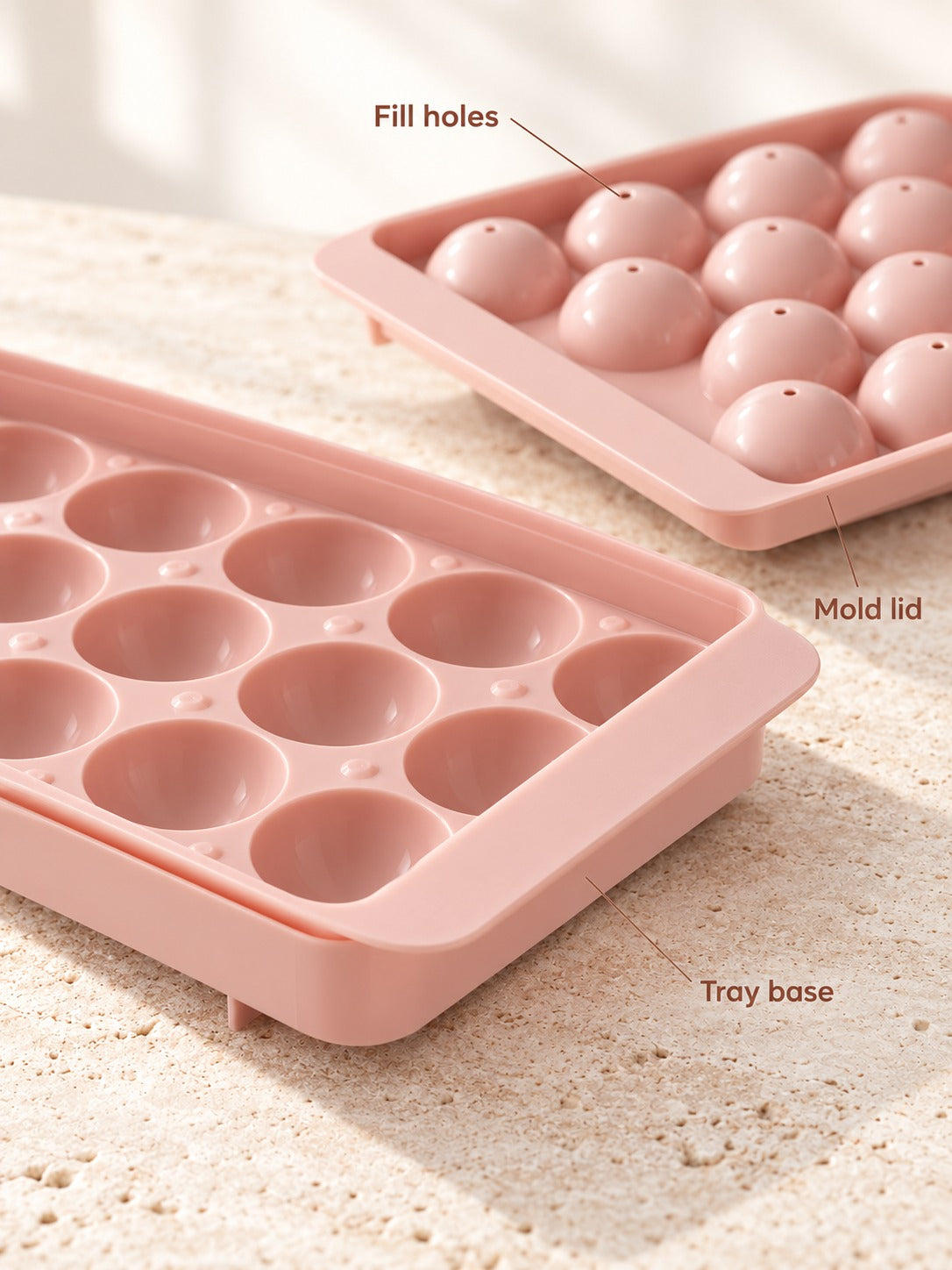 33-Ball Round Ice Mold Tray for Slow-Melt Summer Drinks