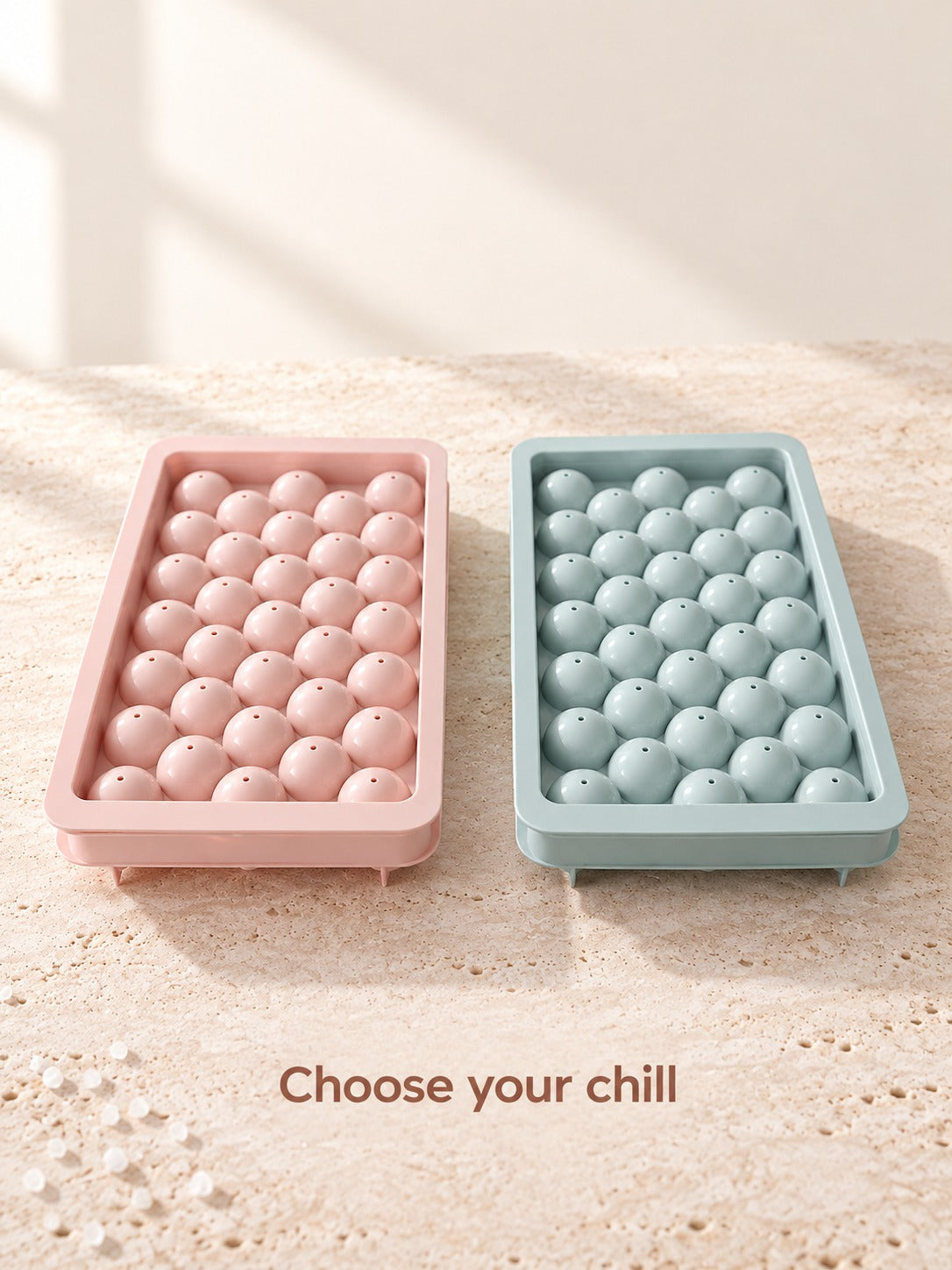 33-Ball Round Ice Mold Tray for Slow-Melt Summer Drinks