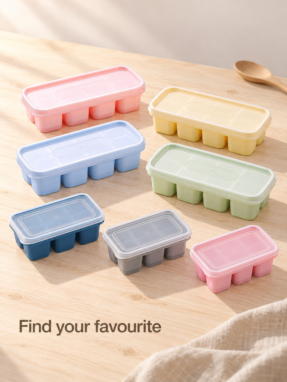 Ice Cube Tray with Lid: 8 Easy-Release Cubes
