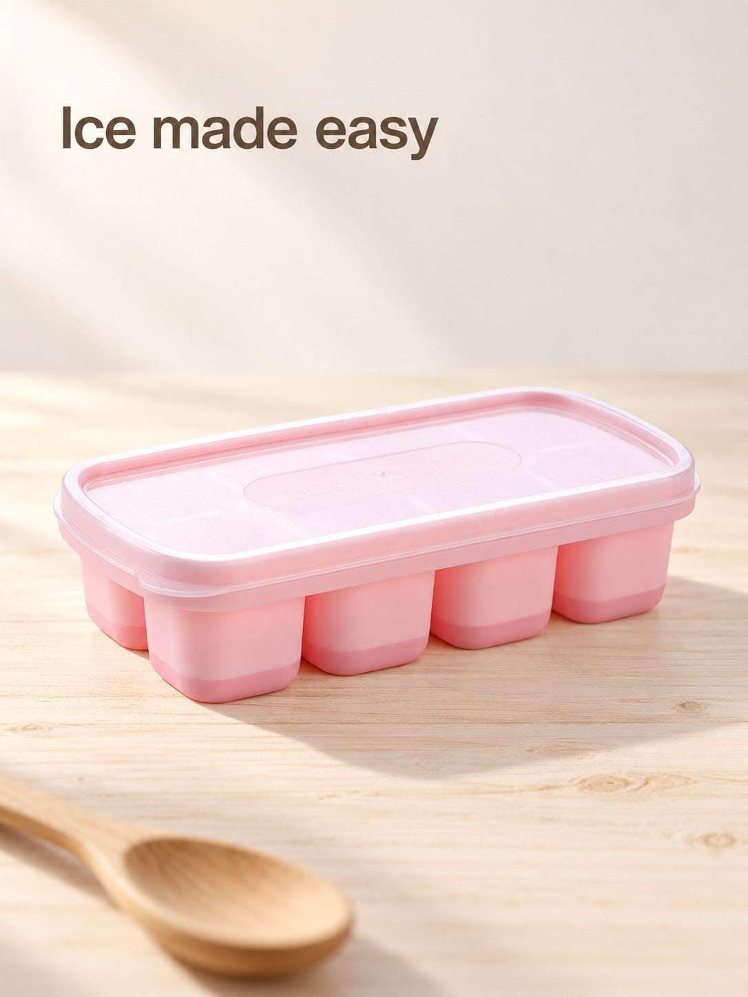 Ice Cube Tray with Lid: 8 Easy-Release Cubes