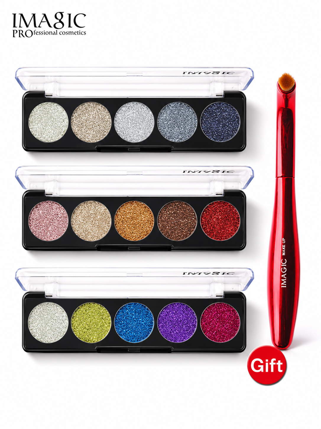 IMAGIC Glitter Eye Shadow Palette Set — 15 Shades