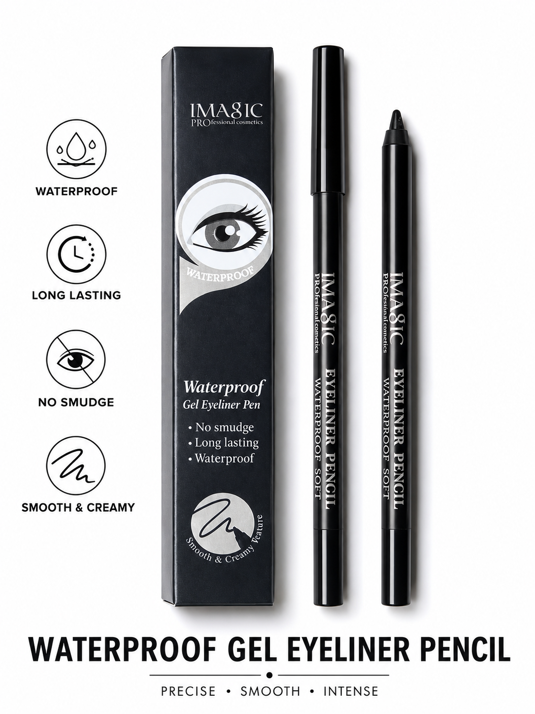 IMAGIC Waterproof Gel Eyeliner Pencil — No Smudge