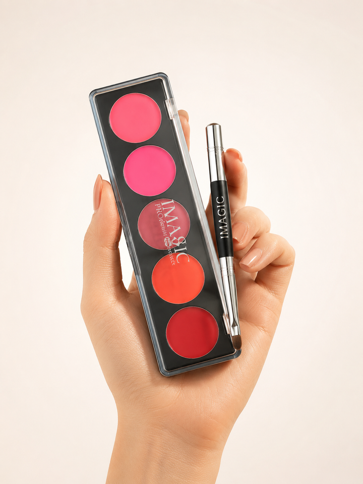 IMAGIC Waterproof Lip Palette — 5 Shades + Brush