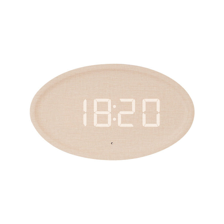 Wood-Look LED Wall Clock for Easy Roomwide Time Reading