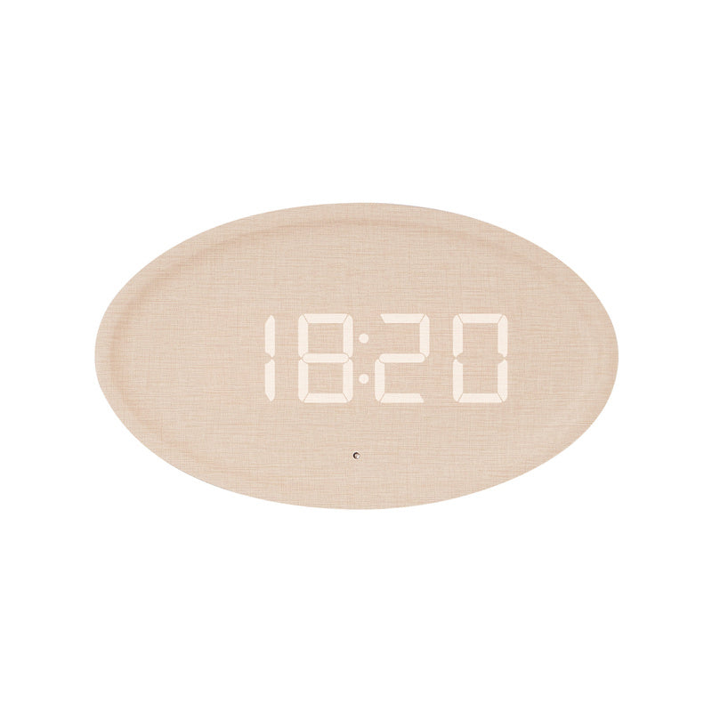 Wood-Look LED Wall Clock for Easy Roomwide Time Reading
