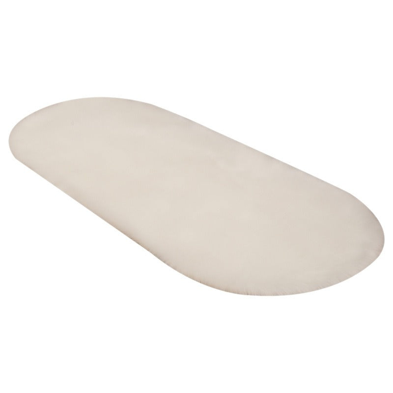 Oval Faux Wool Rug for Cozy Living Room Floors
