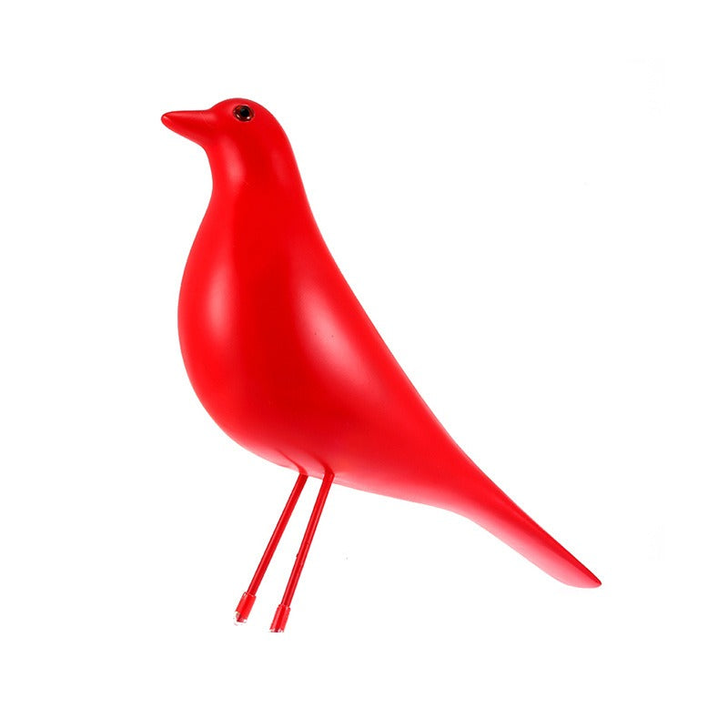 Red Pigeon Sculpture for Modern Shelf Decor Accent