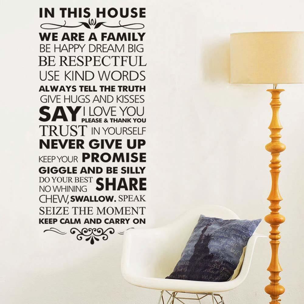 Family Rules Wall Decal – Inspirational Home Decor