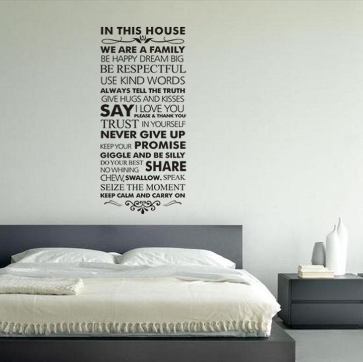 Family Rules Wall Decal – Inspirational Home Decor