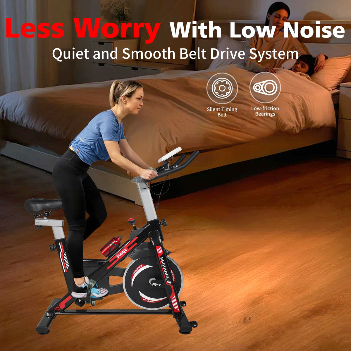 Indoor Exercise Bike with Padded Seat for Home Cardio